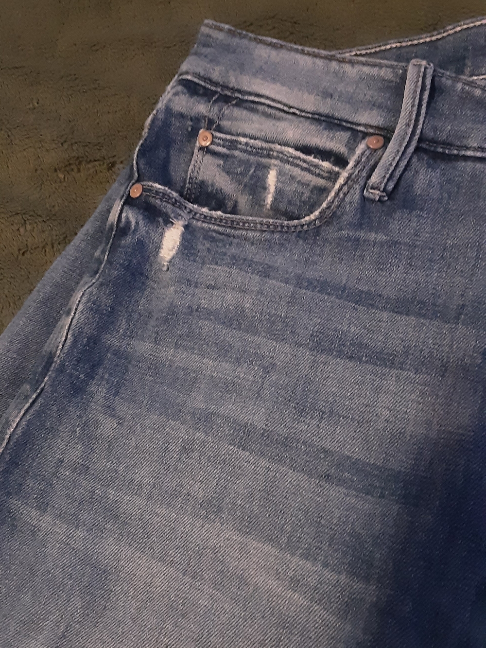 Mother New Lt Blue Jeans, Button Fly, Frayed Edge/ Distressed, Raw Hem 29 - Picture 8 of 10
